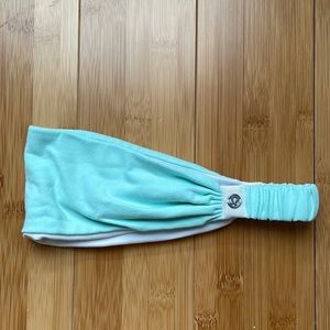 Lululemon Bang Buster Headband aquamarine/white